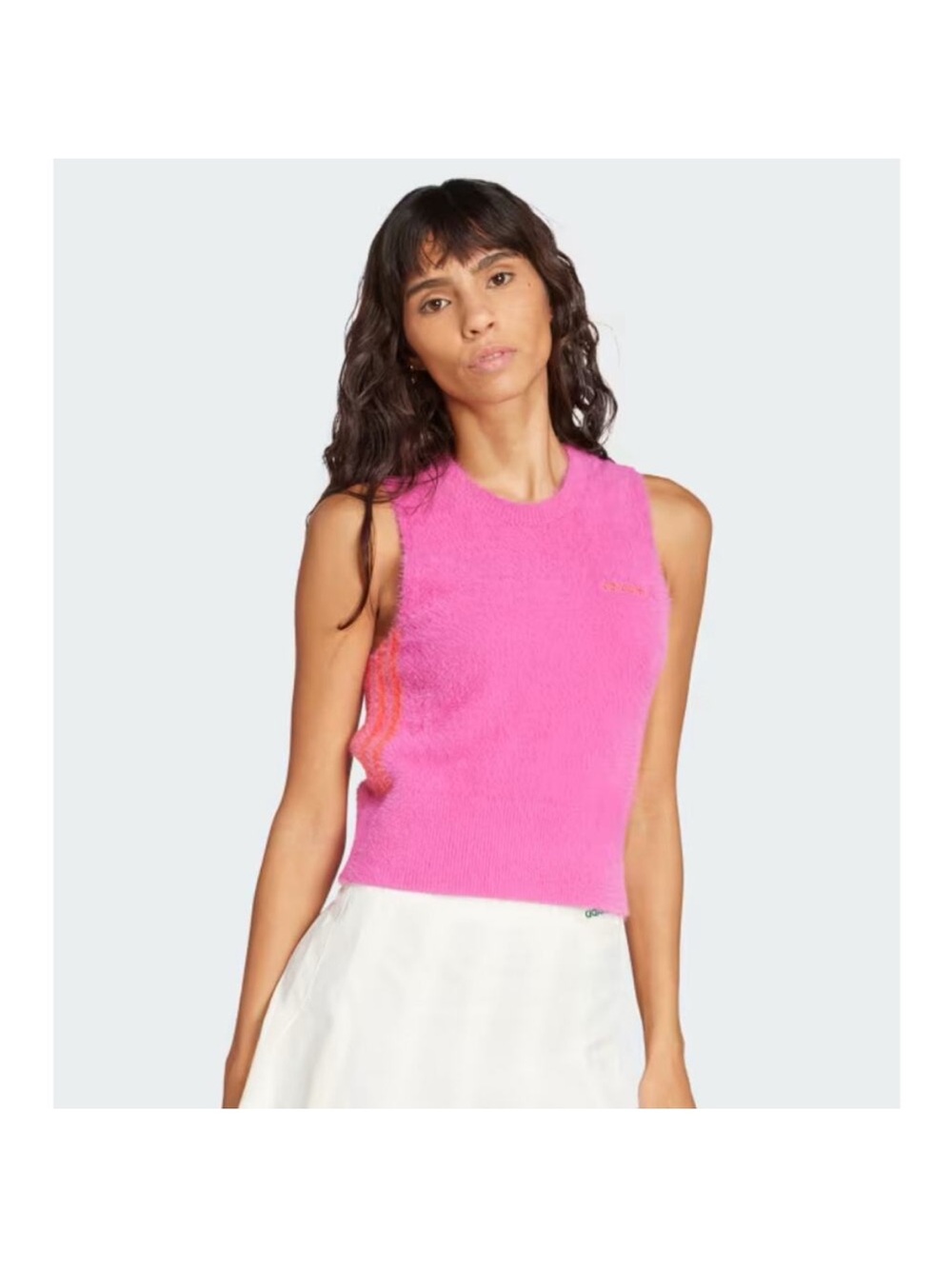 ADIDAS Fuzzy Bright Pink Sleeveless Knit Tank